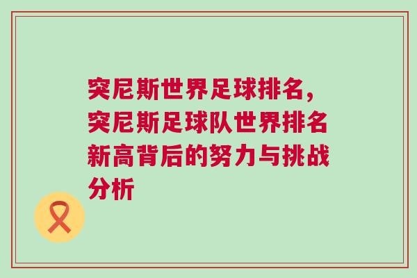 突尼斯世界足球排名,突尼斯足球隊世界排名新高背后的努力與挑戰(zhàn)分析