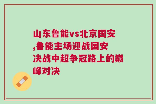 山東魯能vs北京國安,魯能主場迎戰國安 決戰中超爭冠路上的巔峰對決