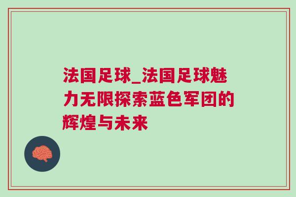法國足球_法國足球魅力無限探索藍色軍團的輝煌與未來