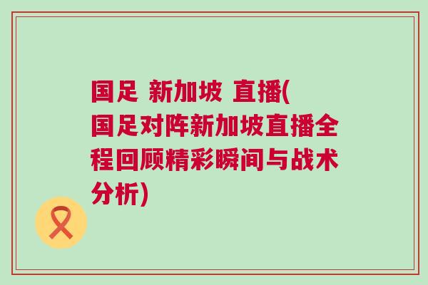 國足 新加坡 直播(國足對陣新加坡直播全程回顧精彩瞬間與戰術分析)