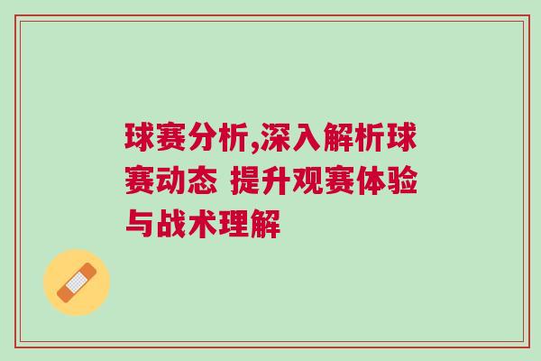 球賽分析,深入解析球賽動(dòng)態(tài) 提升觀賽體驗(yàn)與戰(zhàn)術(shù)理解