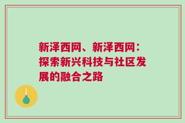 新澤西網、新澤西網：探索新興科技與社區發展的融合之路