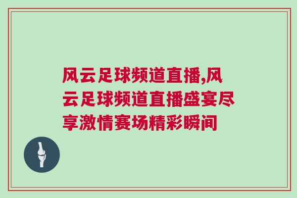風云足球頻道直播,風云足球頻道直播盛宴盡享激情賽場精彩瞬間