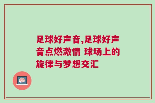 足球好聲音,足球好聲音點燃激情 球場上的旋律與夢想交匯